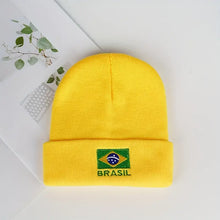 Load image into Gallery viewer, Brazil Flag Embroidery Knit Beanie