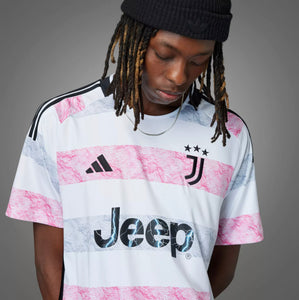 Adidas Juventus FC Adult Away Jersey 2023/24 HR8255 WHITE/BLACK/PINK