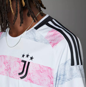 Adidas Juventus FC Adult Away Replica Jersey 2023/24 HR8255 WHITE/BLACK/PINK