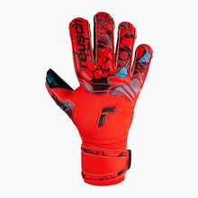 Load image into Gallery viewer, Reusch Attrakt Gold X Evolution Cut Finger Support Goalkeeper Gloves 5370950 3333 RED/BLUE/BLACK