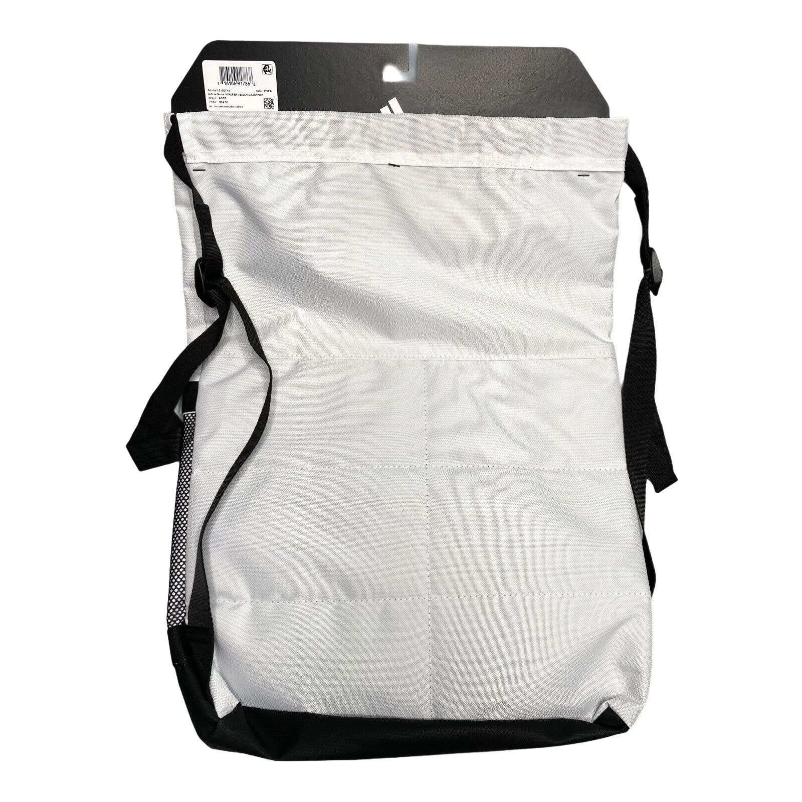 adidas amplifier blocked sackpack backpack adidas Amplifier II Blocked Sackpack, White/Black