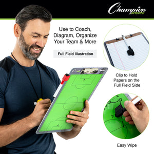 Champion Sports 2-Sided Dry-Erase Soccer Coaches Board SCBOARD