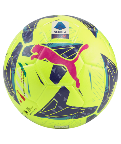 Puma Orbita Serie A Soccer Ball (FIFA Quality) 2022-23 084006 01 LEMON TONIC-NAVY BLUE-SUNSET GLOW