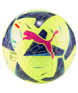 Puma Orbita Serie A MS Soccer Ball 2022-23 084008 01  LEMON TONIC-NAVY BLUE-SUNSET GLOW