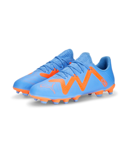 Puma Future Play FG/AG Youth Soccer Cleats 107199 01 BLUE GLIMMER-PUMA WHITE-ULTRA ORANGE