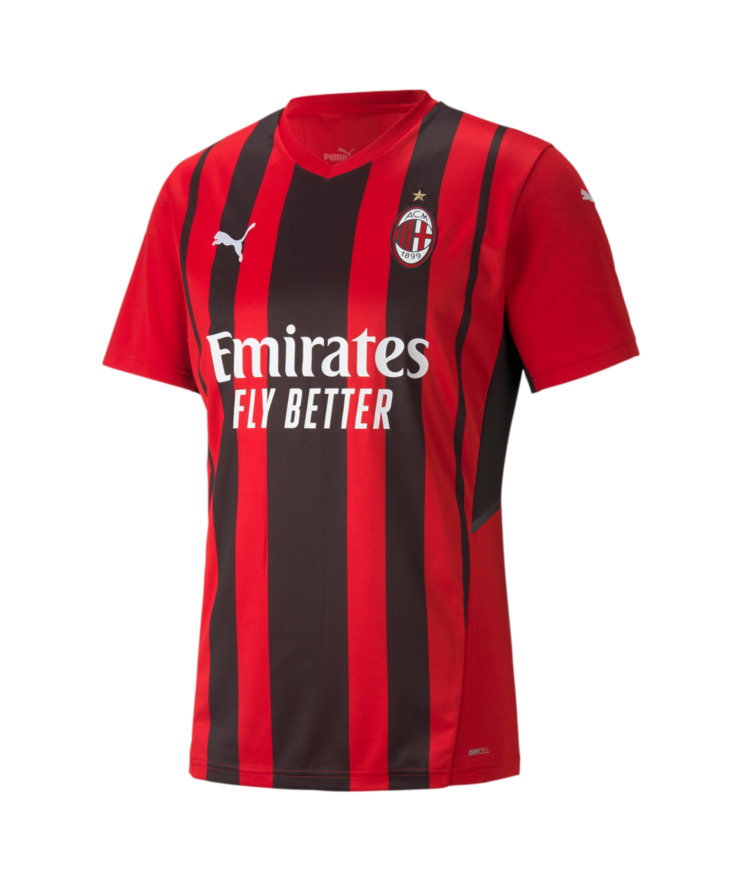 Puma AC Milan Adult Home Shirt Jersey 21/22 759122 01 RED/BLACK