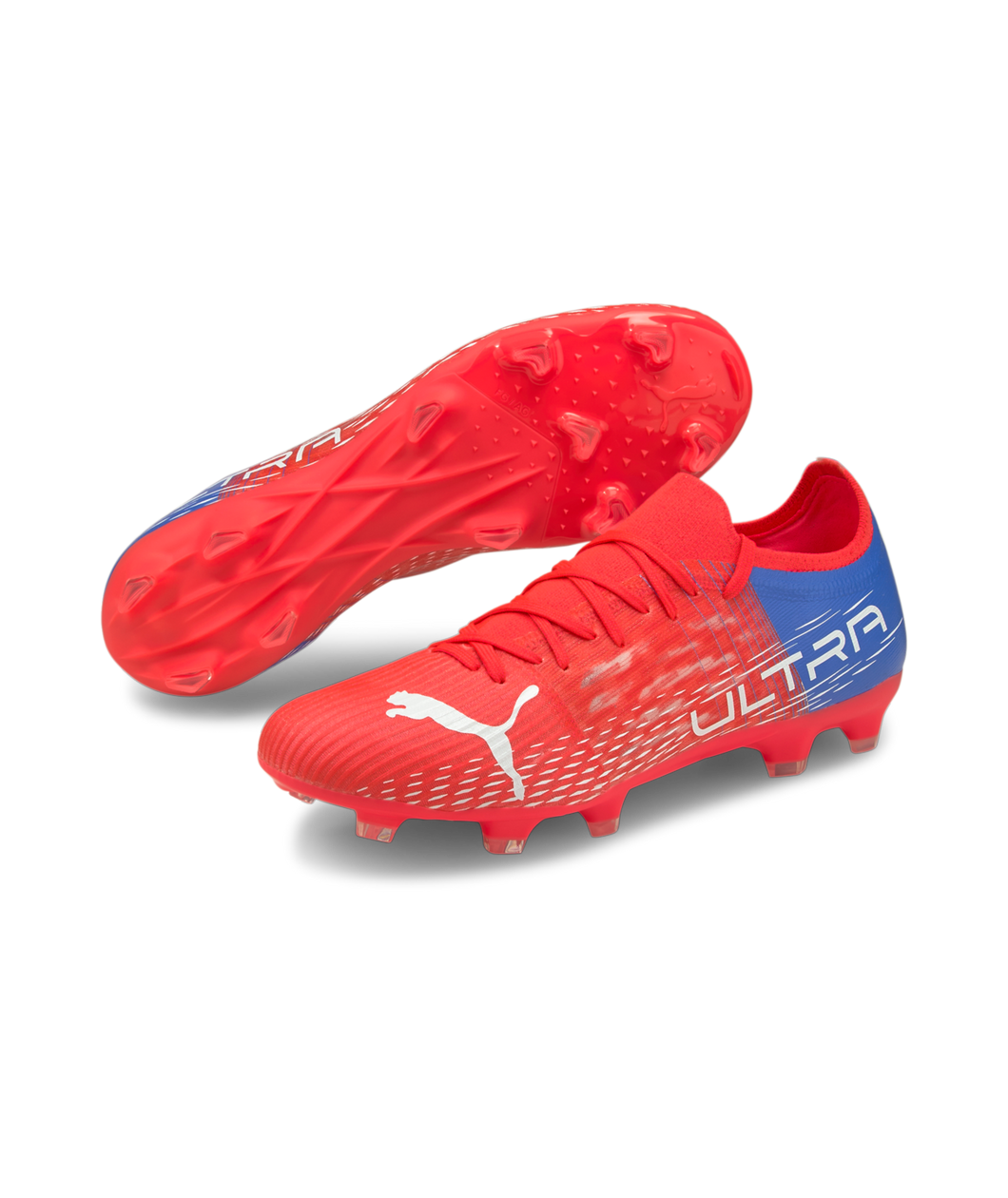 Puma Ultra 3.3 FG/AG Soccer Cleat 106523 01 PINK/WHITE/BLUE