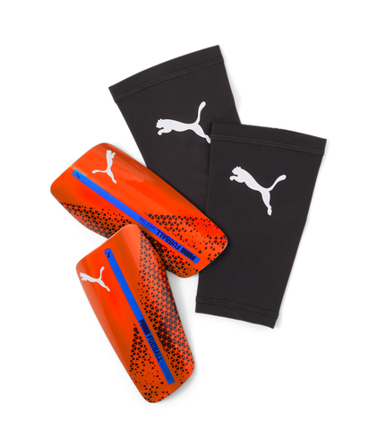 Puma Standalone Shin Guard 030883 01  ULTRA ORANGE-BLUE GLIMMER