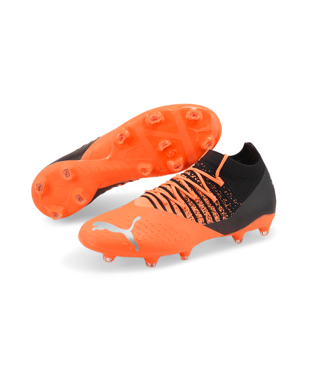 Orange and top black cleats