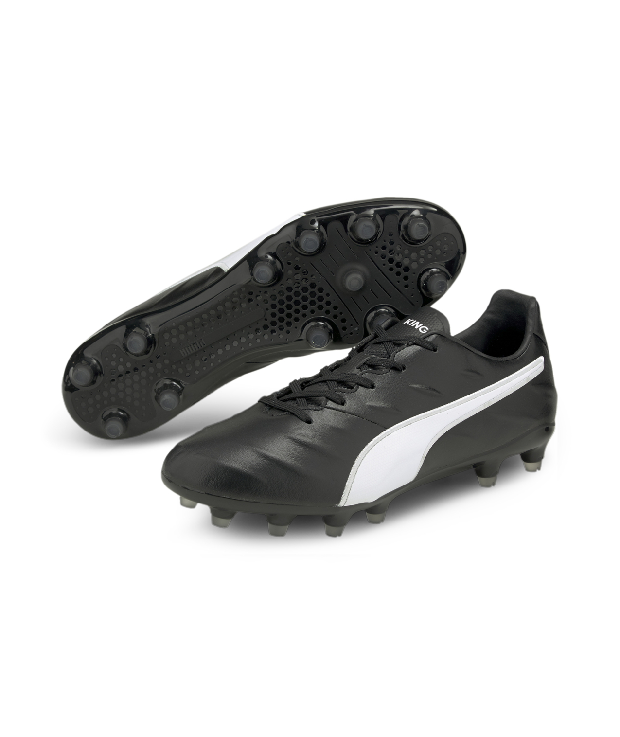 Puma Vegan King Pro 21 SL FG Cleats - 106958 01 BLACK/WHITE