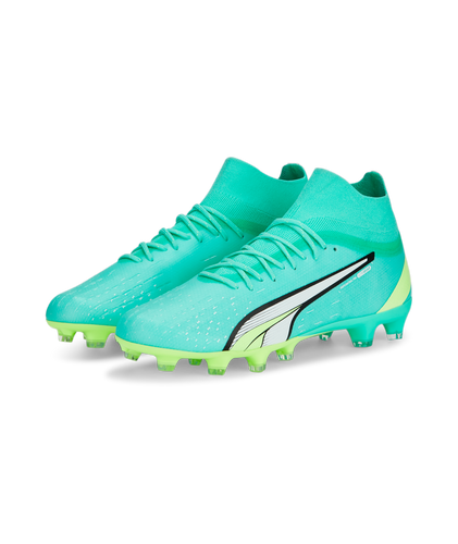 Puma Ultra Pro FG/AG Soccer Cleats 107240 03  ELECTRIC PEPPERMINT-PUMA WHITE-FAST YELLOW