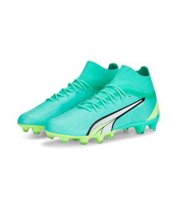 Puma Ultra Pro FG/AG Soccer Cleats 107240 03  ELECTRIC PEPPERMINT-PUMA WHITE-FAST YELLOW