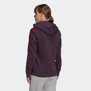 adidas Women's Essential 3 Stripes Hoodie GD4318 Purple