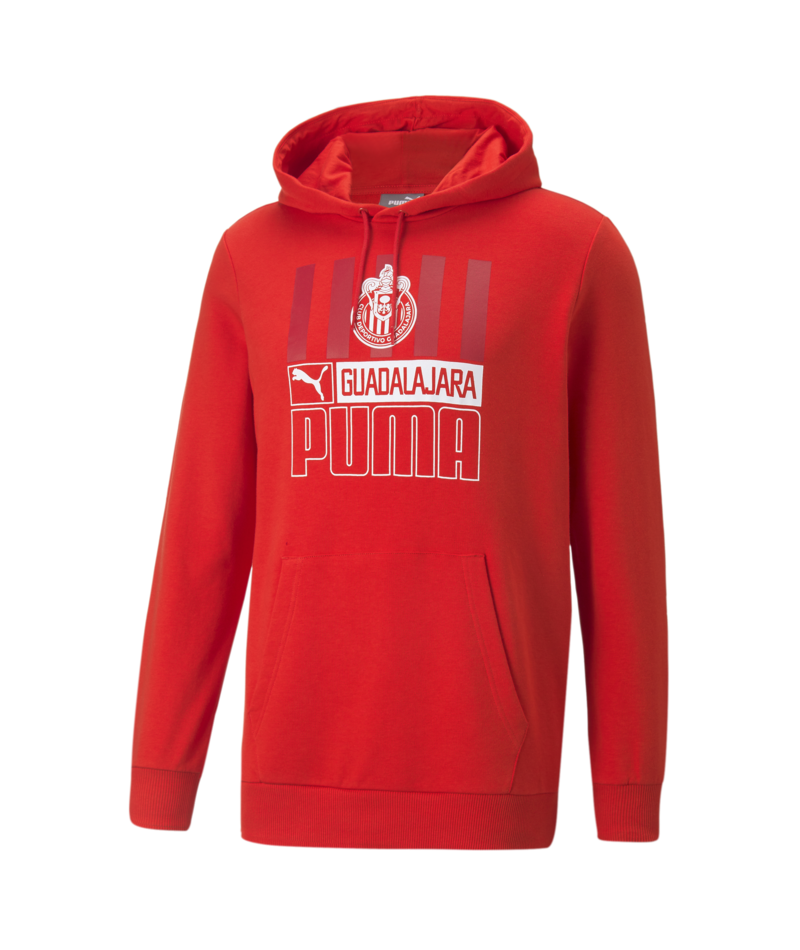 Red and discount white puma hoodie