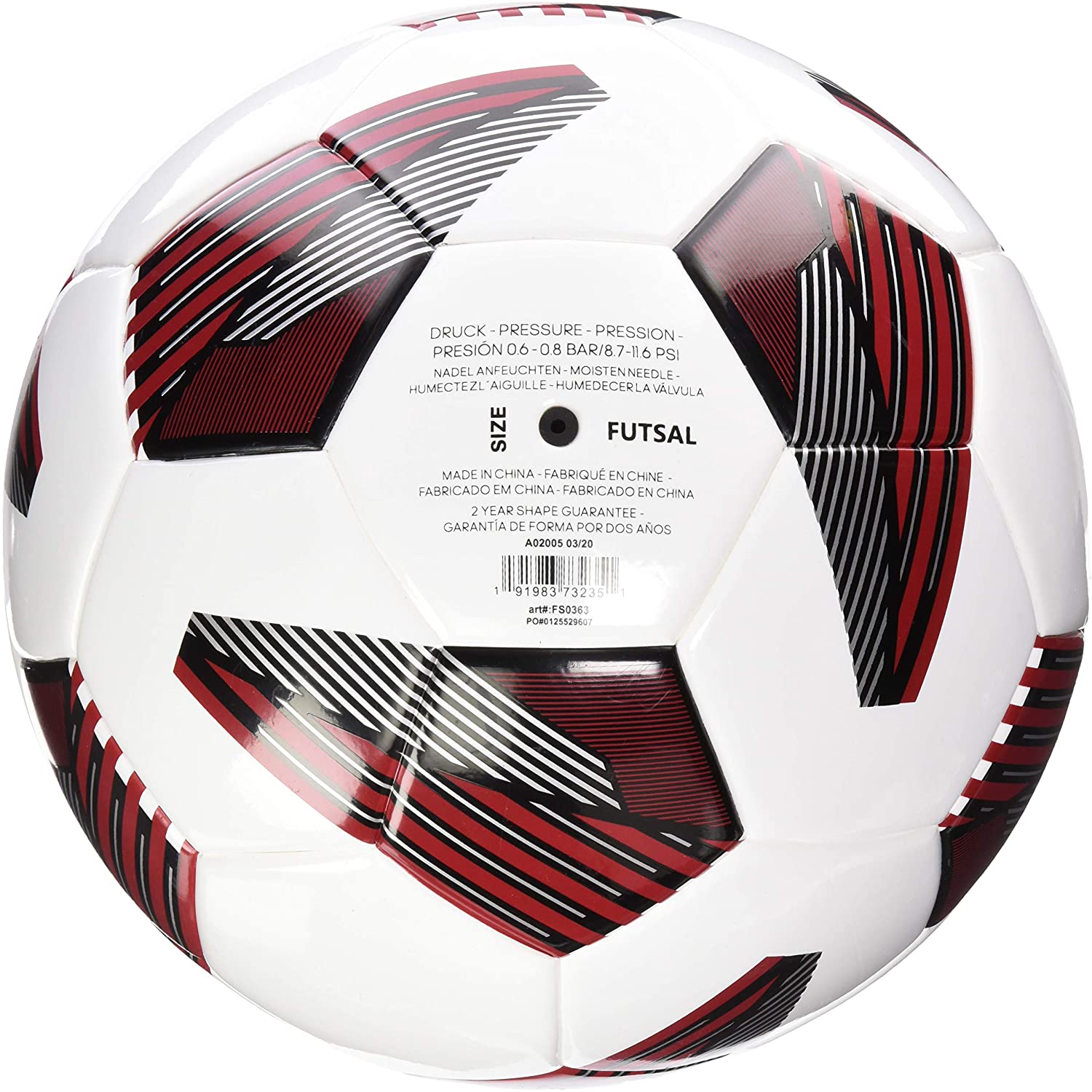 Adidas TIRO Futsal Soccer Ball FS0363 White/Maroon – Soccer