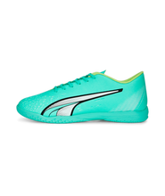 Load image into Gallery viewer, Puma Ultra Play Indoor Soccer Shoes 107227 03  ELECTRIC PEPPERMINT-PUMA WHITE-FAST YELLOW