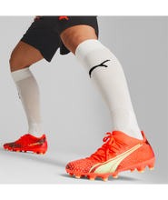 Load image into Gallery viewer, Puma Ultra Match FG/AG Soccer Cleats 106900 03  FIERY CORAL-FIZZY LIGHT-PUMA BLACK