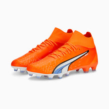 Load image into Gallery viewer, Puma Ultra Pro FG/AG Soccer Cleats 107240 01  ULTRA ORANGE-PUMA WHITE-BLUE GLIMMER