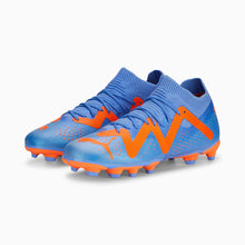 Load image into Gallery viewer, Puma Future Match FG/AG Youth Soccer Cleats 107195 01 BLUE GLIMMER-PUMA WHITE-ULTRA ORANGE