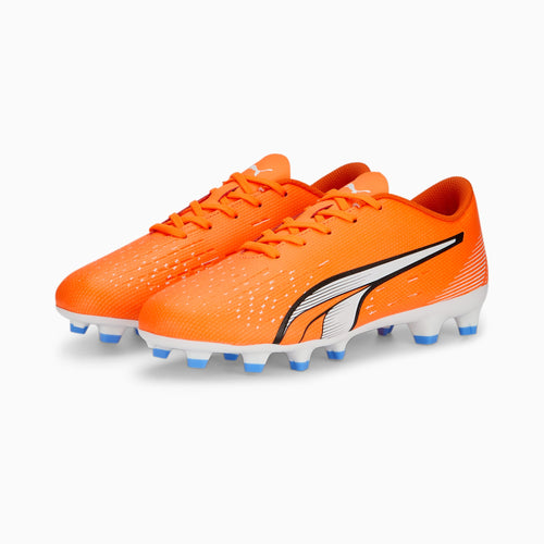 Puma Ultra Play FG/AG Junior Soccer Cleats 107233 01 ULTRA ORANGE-PUMA WHITE-BLUE GLIMMER