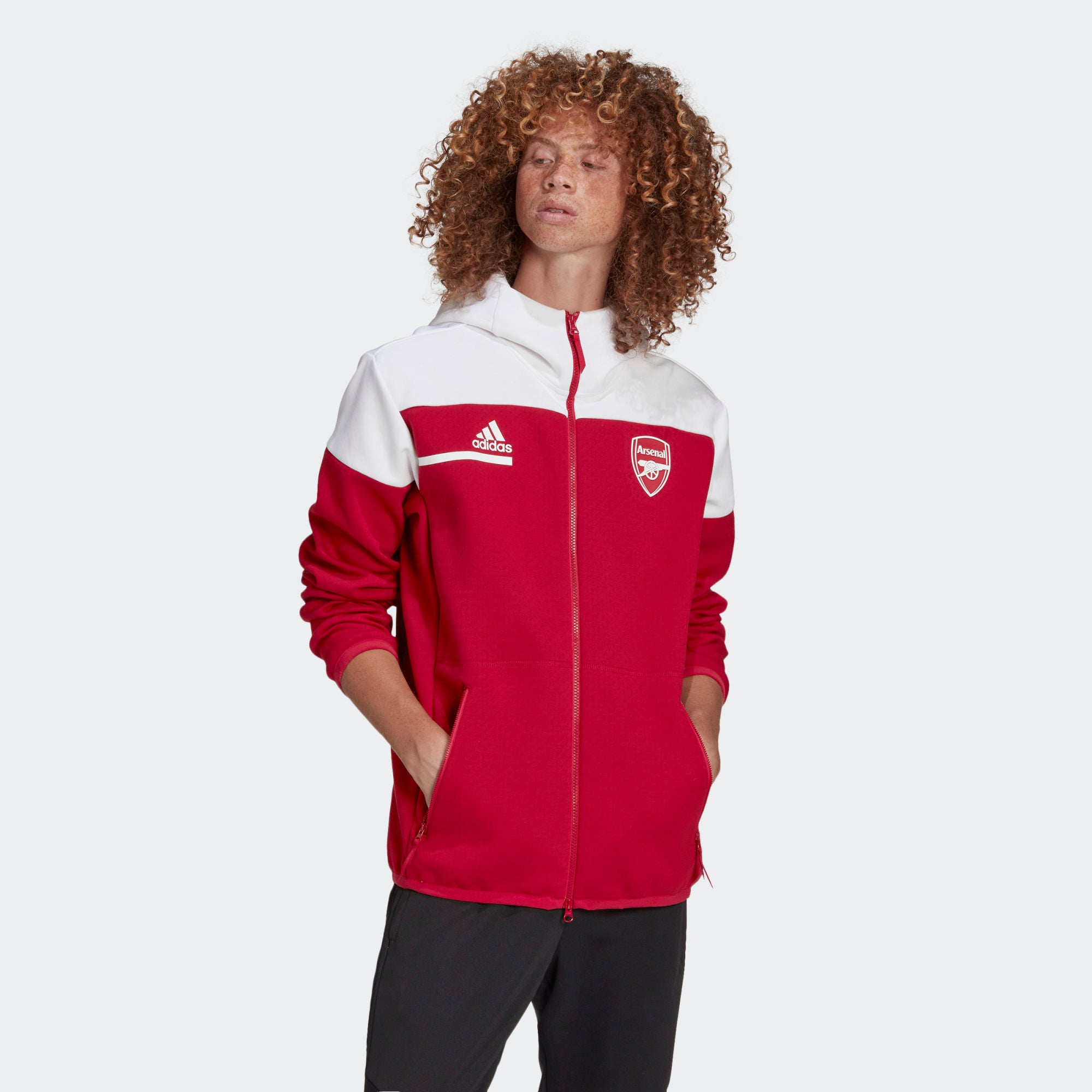 adidas Arsenal Anthem ZNE Jacket GN4760 RED/WHT – Soccer Zone