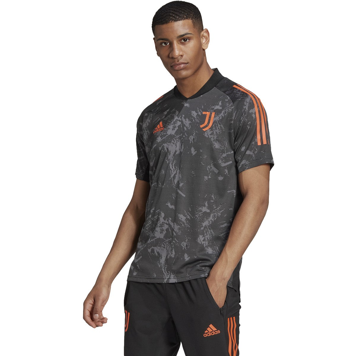 Adidas 2020-21 Juventus European Training Jersey - Black-Orange