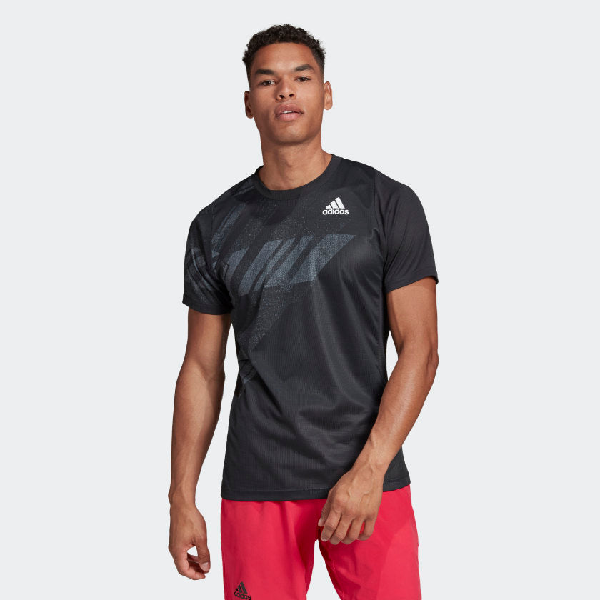 adidas Men's Freelift Printed Tennis T-Shirt Heat.Rdy GG3746 Black