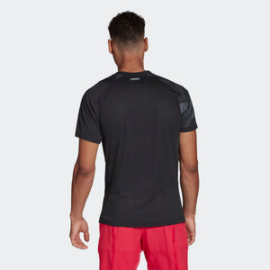 adidas Men's Freelift Printed Tennis T-Shirt Heat.Rdy GG3746 Black