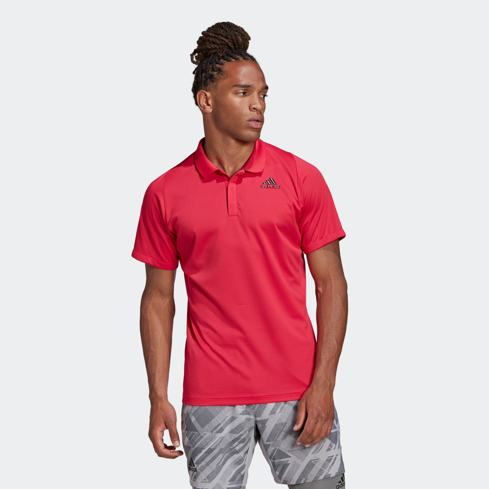 adidas Men's FreeLift Tennis Polo Shirt Heat.Rdy GG3749 Pink Soccer Zone