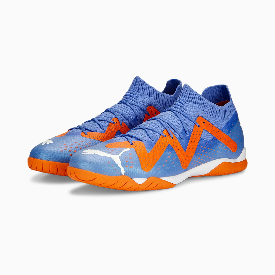 Puma Future Match Indoor Soccer Shoes 107185 01  BLUE GLIMMER-PUMA WHITE-ULTRA ORANGE