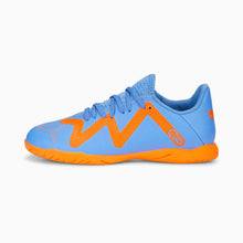 Load image into Gallery viewer, Puma Future Play Indoor Soccer Shoes 107204 01 BLUE GLIMMER-PUMA WHITE-ULTRA ORANGE