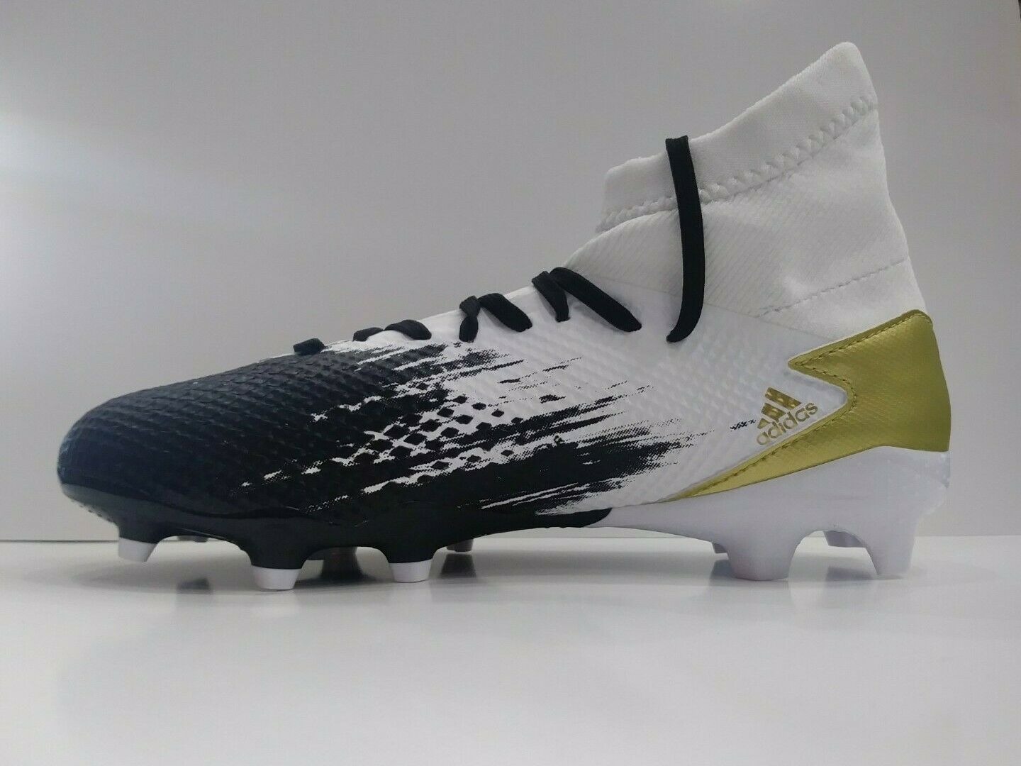 Mens Adidas Predator 20.3 FG Soccer Cleats Black White Gold FW9215 NWT