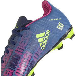 adidas X Speedflow.4 FxJ Youth Soccer Cleat FY6933 BLUE/PINK/YELLOW