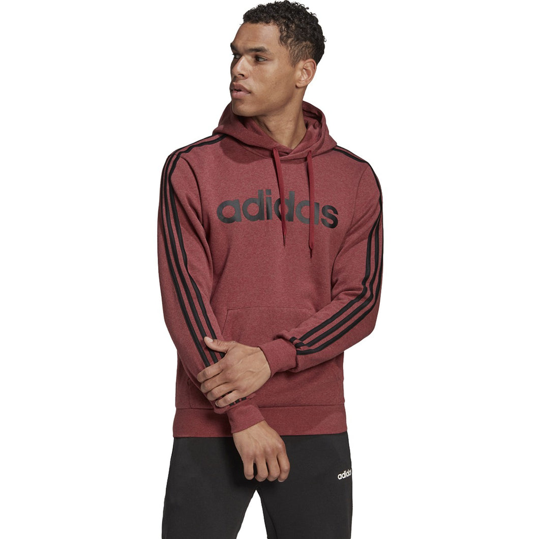 adidas Men's Essentials 3 Stripes Pullover Fleece LEGACY RED MEL/BLACK GD5375