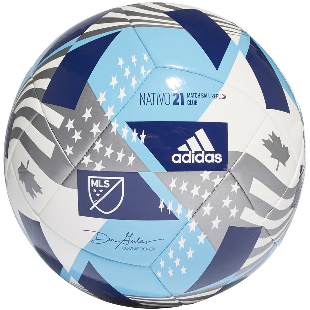 adidas 2021 MLS Club Soccer Ball GK3495 White/Cyan