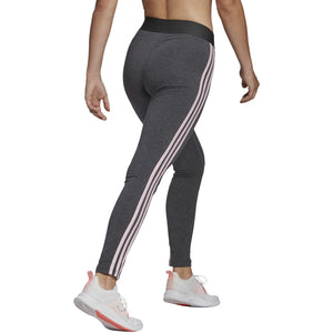 Adidas Women's 3 Stripe High Waist Active Leggings, Charcoal/White XL - NEW