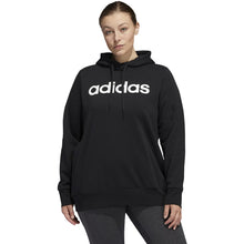 Load image into Gallery viewer, adidas Women&#39;s Essentials Linear OverHead Fleece Hoodie BLACK/WHITE GL2784