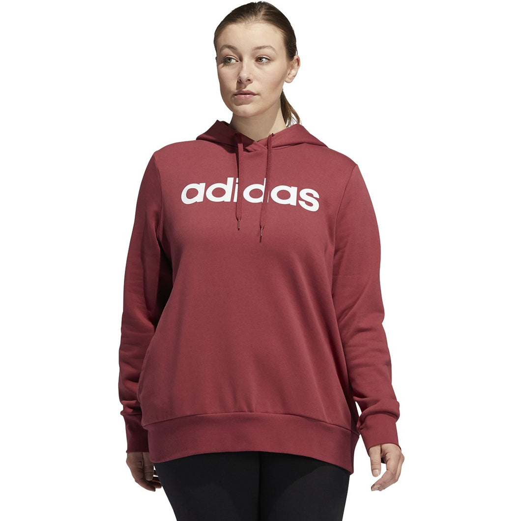 adidas Women's Essentials Linear OverHead Fleece Hoodie LEGACY RED/WHITE GL2787
