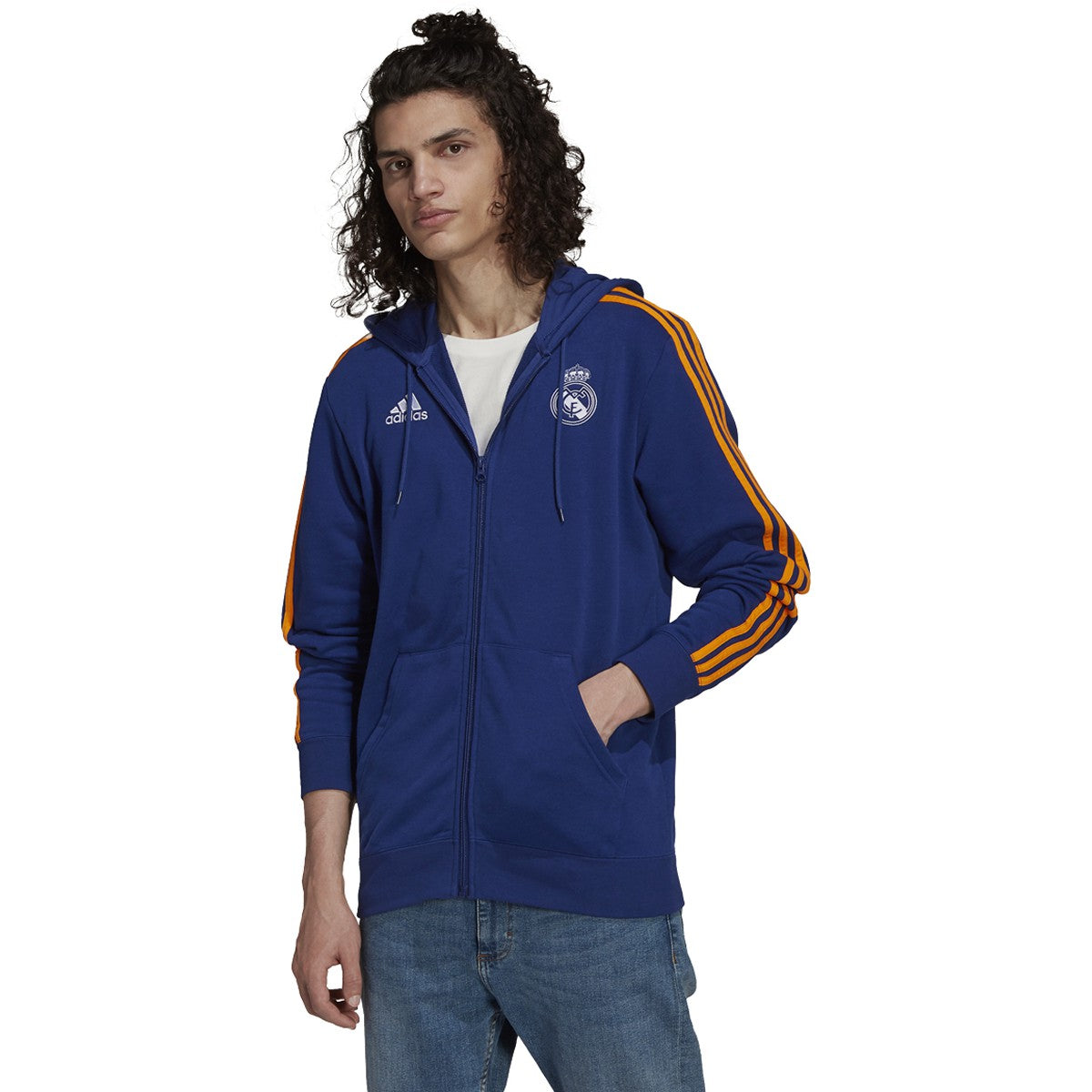 adidas Real FZ Hoodie GR4241 BLUE/ORANGE – Soccer Zone