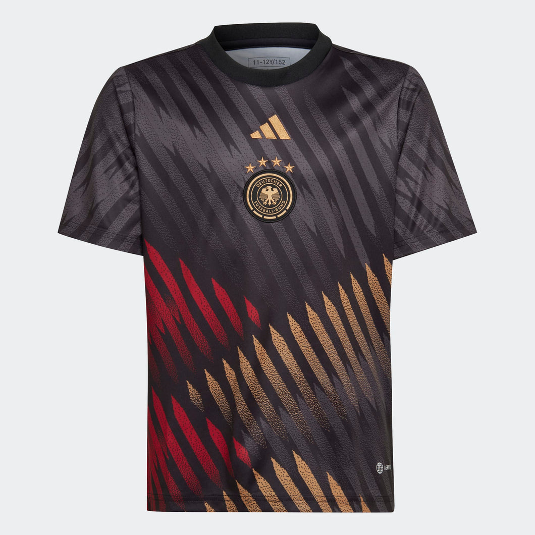 adidas Youth Germany Pre Match Jersey 2022 HC1284 Black/Red/Tan