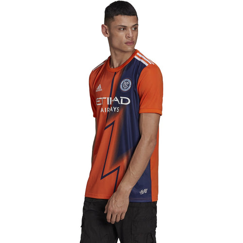 adidas NYCFC Adult Away Jersey 2022 H47850  ORANGE/NIGHT SKY