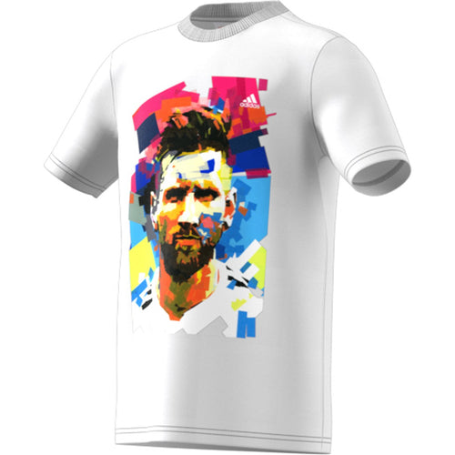adidas Youth Messi Graphic Tee HA0918 WHITE