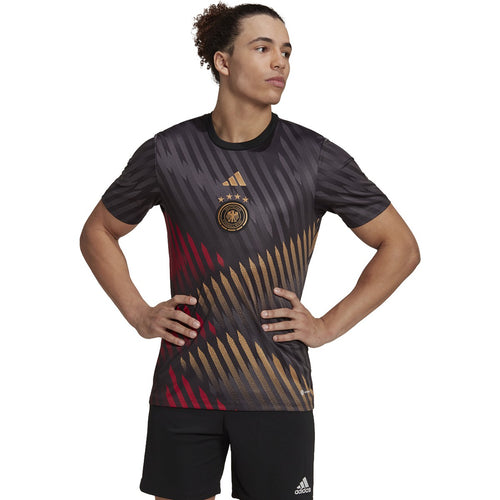 adidas Adult Germany Pre Match Jersey 2022 HC1286 Black/Red/Tan