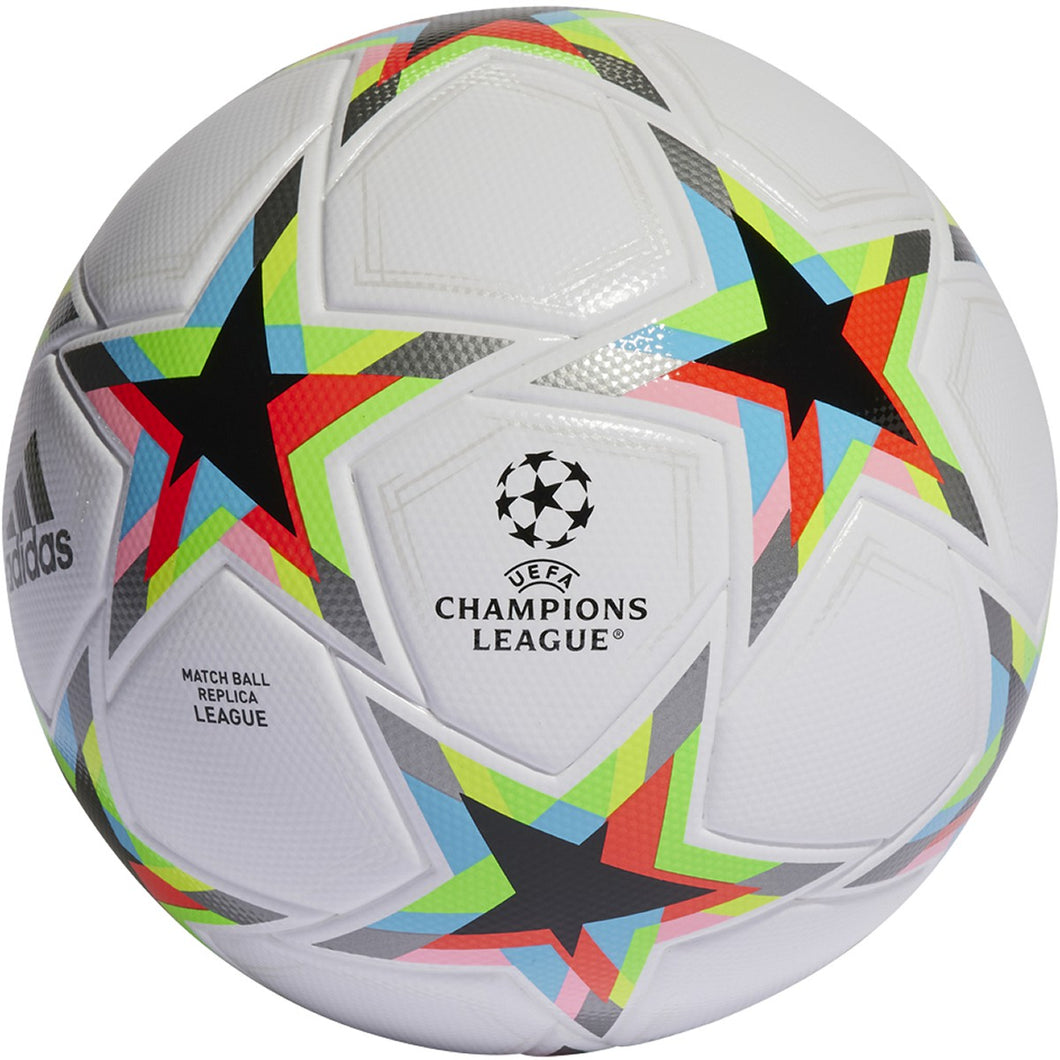 adidas UEFA Champions League UCL Training Soccer Ball HE3771 WHITE/SILVER/CYAN/BLACK/SOLAR RED