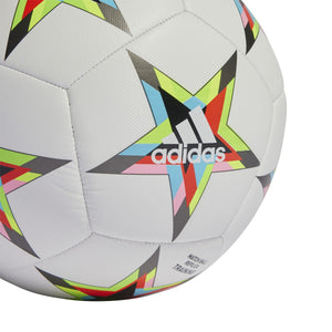 adidas UEFA Champions Training Soccer Ball HE3774 WHITE/SILVER/CYAN/BLACK/SOLAR RED