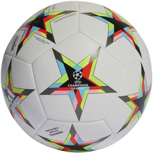 Load image into Gallery viewer, adidas UEFA Champions Training Soccer Ball HE3774 WHITE/SILVER/CYAN/BLACK/SOLAR RED