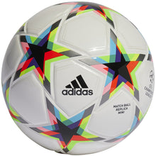 Load image into Gallery viewer, adidas UEFA Champions League Mini Soccer Ball HE3776 WHITE/SILVER/CYAN/BLACK/SOLAR RED