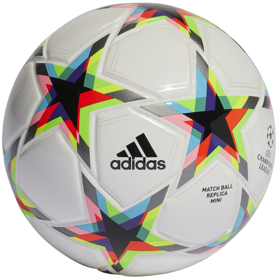 adidas UEFA Champions League Mini Soccer Ball HE3776 WHITE/SILVER/CYAN/BLACK/SOLAR RED