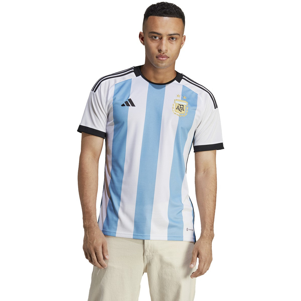 adidas Argentina Home Messi Replica Jersey Adult HL8424 WHITE/BLUE/BLACK