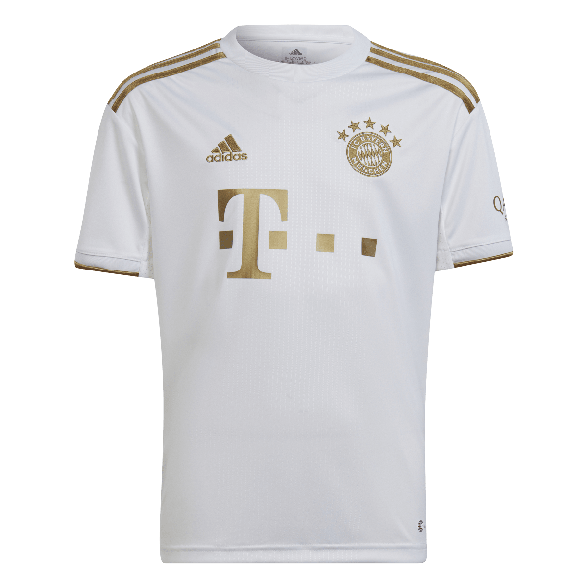 adidas Bayern Munich Away Youth Jersey 22 23 HI3880 White Gold